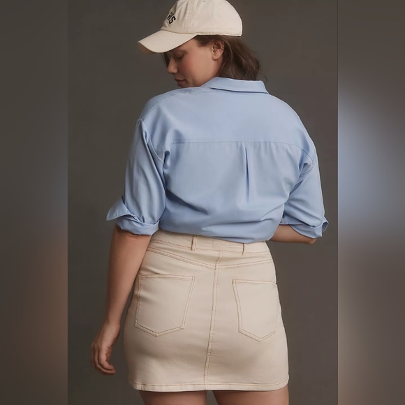 NWT Anthropologie Denim Mini Skirt - Picture 4 of 7